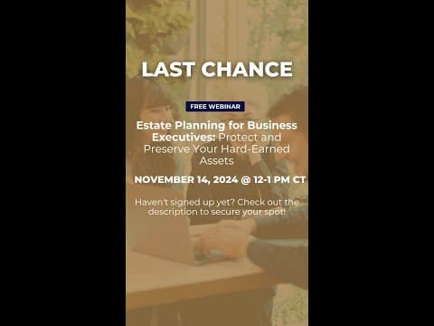 Time is running out - Estate Planning for Business Owners